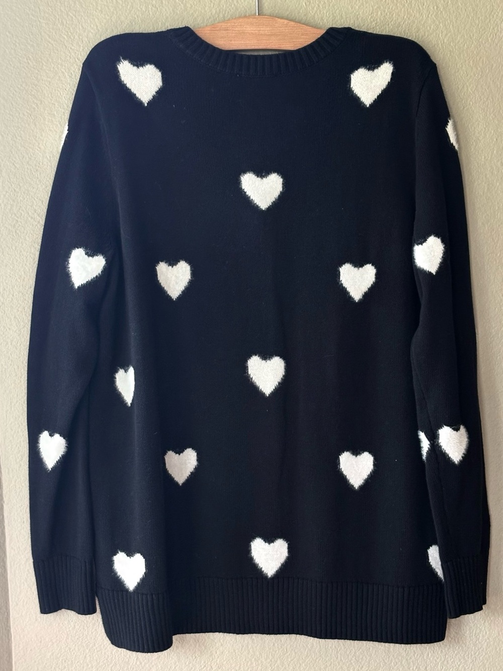 🖤 Belle by Kim Gravel Falling in Love Fuzzy Heart V-Neck Cardigan Sweater‎ XL - Picture 3 of 6